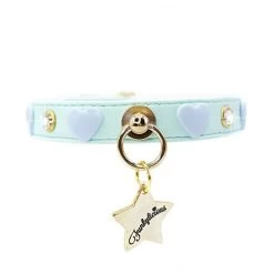 Funkylicious Halsband Blauwe Hart Small - Nekomvang 23-27 Cm- In Voorraad