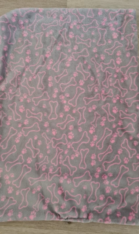 Hondendeken Fleece Kluif Grijs / Roze 70x50 Cm - IN VOORRAAD 3 Hondendeken Fleece Kluif Grijs / Roze 70x50 Cm - IN VOORRAAD
