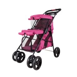 Hondenbuggy Ibiyaya Double Decker Red Violet Max 21 Kg- Gratis Verzending