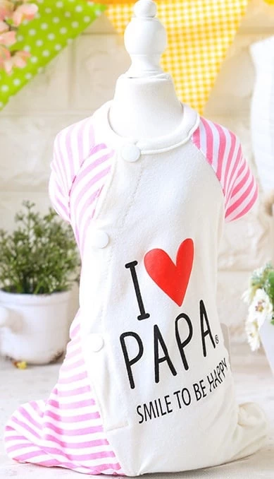 Hondenpyjama Love Papa XS Roze - Ruglengte 21 Cm- In Voorraad 2 Hondenpyjama Love Papa XS Roze - Ruglengte 21 Cm- In Voorraad