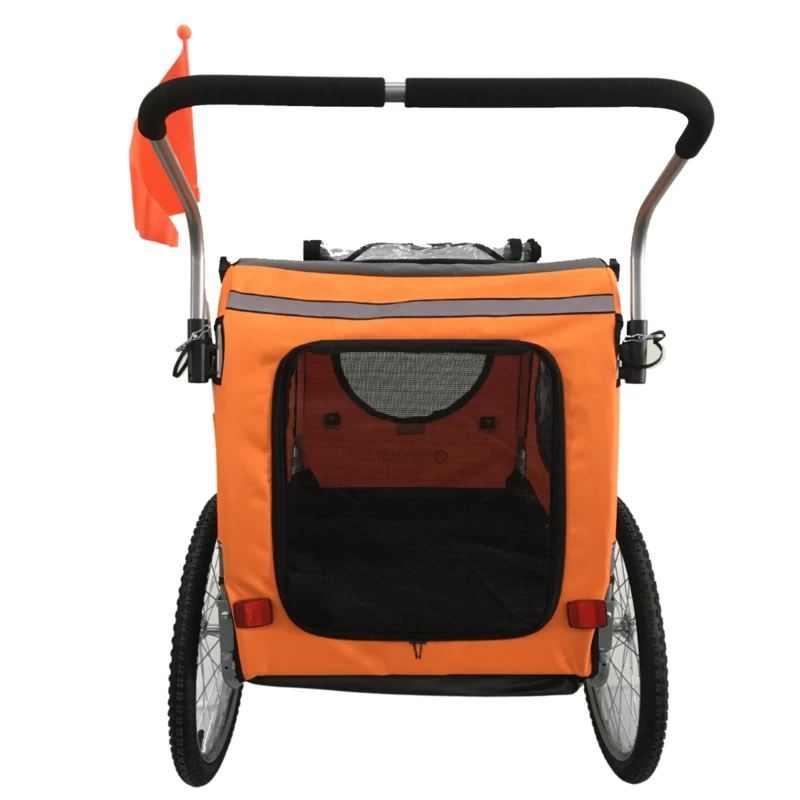 TOPMAST EASY FLOW HONDENFIETSKAR - MET JOGGER FUNCTIE - OPVOUWBAAR - ORANJE - LARGE-Gratis Verzending 6 TOPMAST EASY FLOW HONDENFIETSKAR - MET JOGGER FUNCTIE - OPVOUWBAAR - ORANJE - LARGE-Gratis Verzending - Afbeelding 4