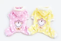 Hondenpakje & Pajama Geel Met Aapje - LARGE -Ruglengte 30 Cm - In Voorraad