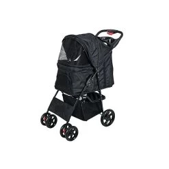 HONDENBUGGY ZWART- 4 WIELEN- Gratis Verzending