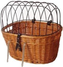 FIETSMAND RIET VOOROP + METALEN REK 40x50x44 Cm - GRATIS VERZENDING