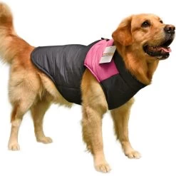 HONDENJAS WATERPROOF PAWZ VOOR GROTE HONDEN ROZE 5XL- RUGLENGTE 60 Cm - In Voorraad