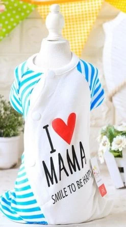 Honden Pajama Love Mama XL - Ruglengte 50 Cm- IN VOORRAAD