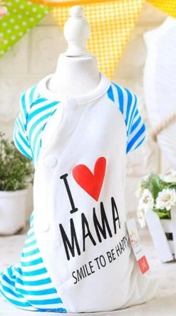 Honden Pajama Love Mama XL - Ruglengte 50 Cm- IN VOORRAAD