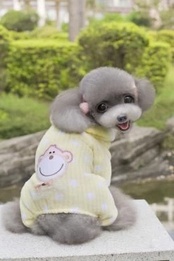 Hondenpakje & Pajama Geel Met Aapje - LARGE -Ruglengte 30 Cm - In Voorraad -Hondenbenodigdheden 5cc239035d76005526b881bd1cb3075ead71a31a