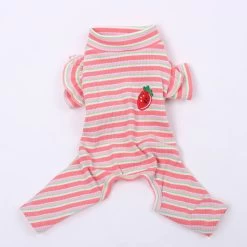 Hondenpyjama Roze Met Aardbei S T/m XXL