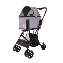 Hondenbuggy Ibiyaya Travois Tri-fold Pet Travel System - Nimbus Grey - Tot 15 Kg-Gratis Verzending/UITVERKOCHT