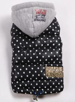 Waterdichte Hondenjas Polka Zwart Small Ruglengte 22-24 Cm - In Voorraad