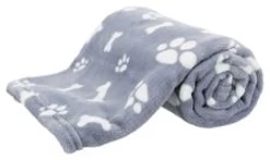 TRIXIE HONDENDEKEN KENNY FLEECE BOT / POOTJES BLAUW 150x100 CM