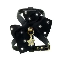 Hondentuigje Funkylicious BigBow-black Harnas XXS - Borstomvang24-28 Cm - In Voorraad