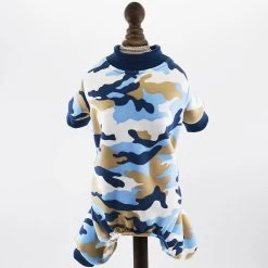 Hondenpyjama Camouflage Blauw- Maat XS - Ruglengte 18-20 Cm - In Voorraad