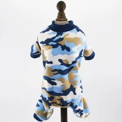 Hondenpyjama Camouflage Blauw- Maat XS - Ruglengte 18-20 Cm - In Voorraad
