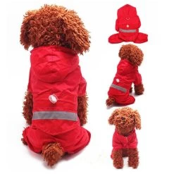Honden Regenpak Rood - Maat XS - Ruglengte 22 Cm - In Voorraad