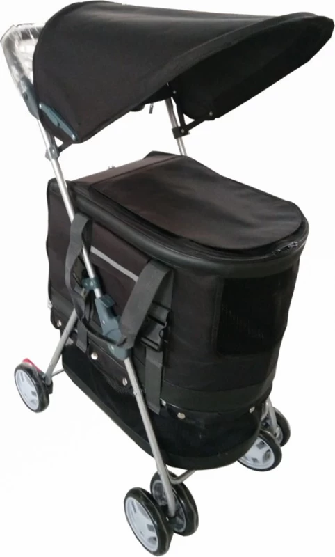 Hondenbuggy + Afneembaar Leefgedeelte - Zwart - Gratis Verzending 3 Hondenbuggy + Afneembaar Leefgedeelte - Zwart - Gratis Verzending