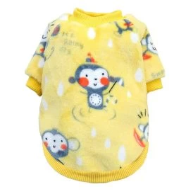 Hondentrui Flanel Monkey Geel XS T/m 2XL