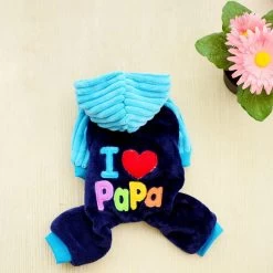 HondenjumpsuitI Love Papa Blauw - XXS T/M L