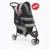 InnoPet Buggy Avenue Shiney Grey /Red Met Gratis Regenhoes- Gratis Verzending