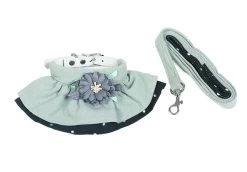 HalsbandGroen Bloem Met Riem Small - Nekomvang 16-21 Cm - IN VOORRAAD