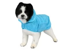 Badjas Voor Honden Turquoise XXXS - Ruglengte 19-22,5 Cm - In Voorraad